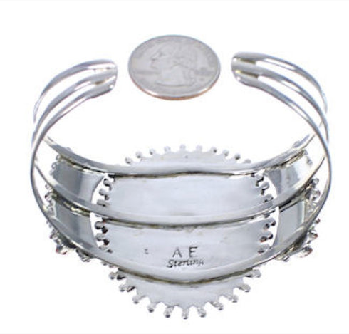 Southwestern Oyster Shell And Sterling Silver Cuff Bracelet DS55473